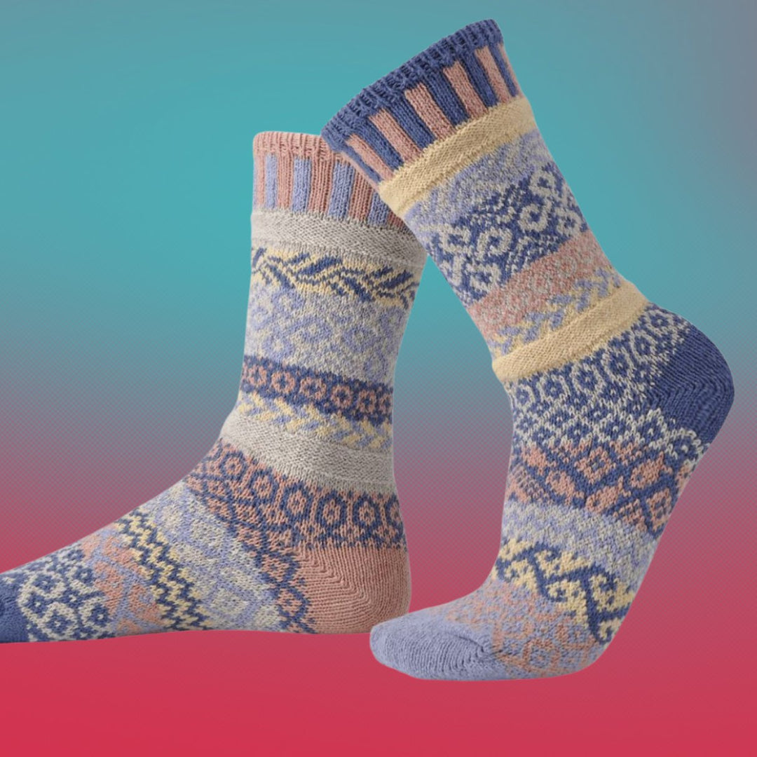 Solmate Socks made in USA. Cozy Warm Colorful & Delightfully Mismatched Sock made in a mill in North Carolina.