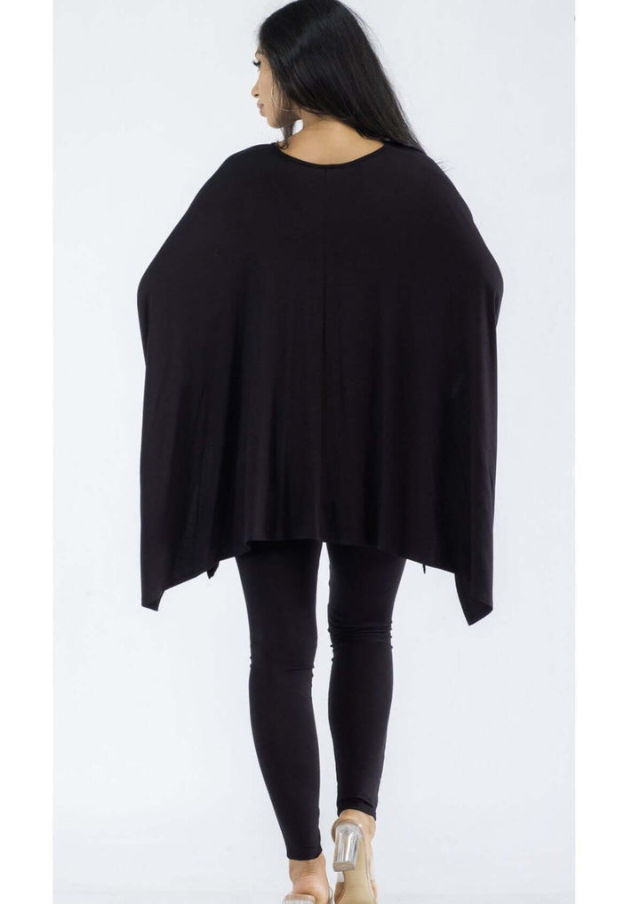 Made in USA  2-piece Lady of Leisure matching Super Soft poncho and leggings set in Black Loungewear Set | Classy Cozy Cool Made in America Boutique