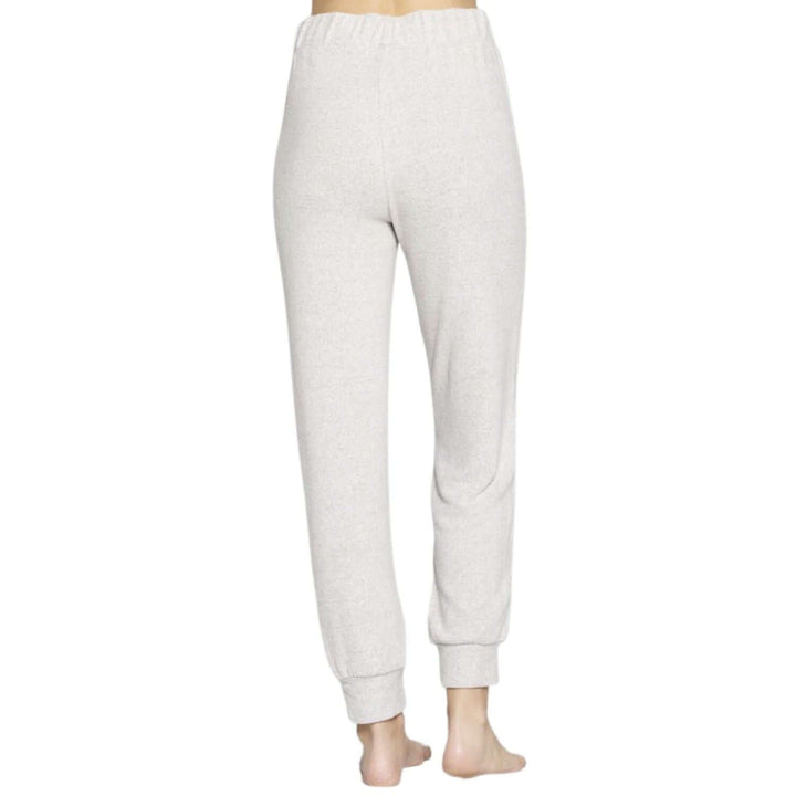 USA Made Brushed Ribbed Knit Soft & Cozy Machine Washable Medium Weight Joggers in Light Grey | Classy Cozy Cool Made in USA Boutique