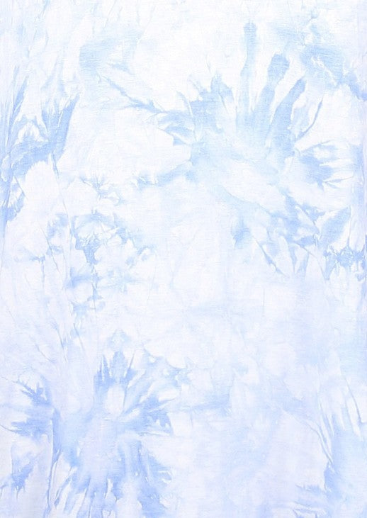 USA Made Ladies Super Soft Sky Blue Tie Dye Full Length Maxi Skirt with Fold Over Waist | Made in USA | Classy Cozy Cool Women's Made in America Boutique