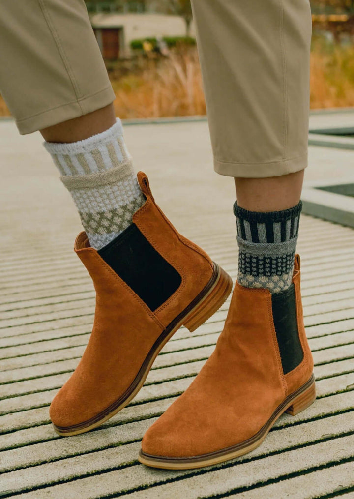 Solmate Socks Starlight Knitted Crew Socks Proudly Made USA | These socks are delightfully mismatched & so very comfortable. American Made Clothing