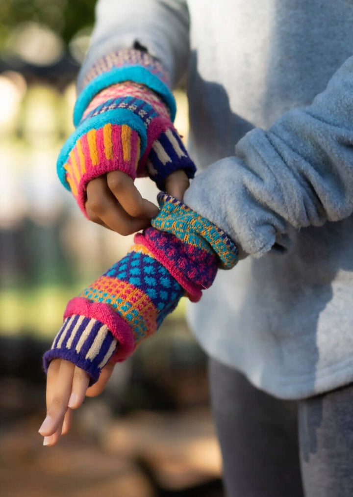 Solmate SUNNY Knitted Fingerless Mittens  | Made in USA | Classy Cozy Cool Women's Made in America Clothing Boutique