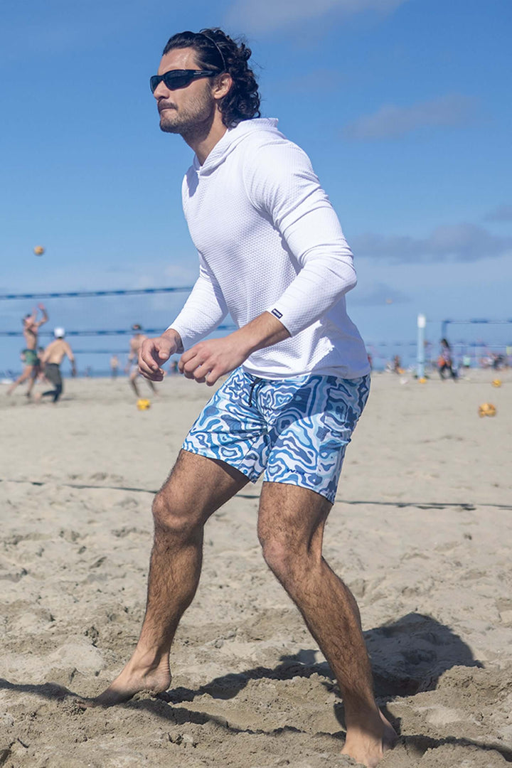 Experience the ultimate combination of our lightweight and breathable Illusion mesh material. WSI Sportswear Unisex Illusion Mesh Sun Hoodie in White, Advanced Wicking Properties.