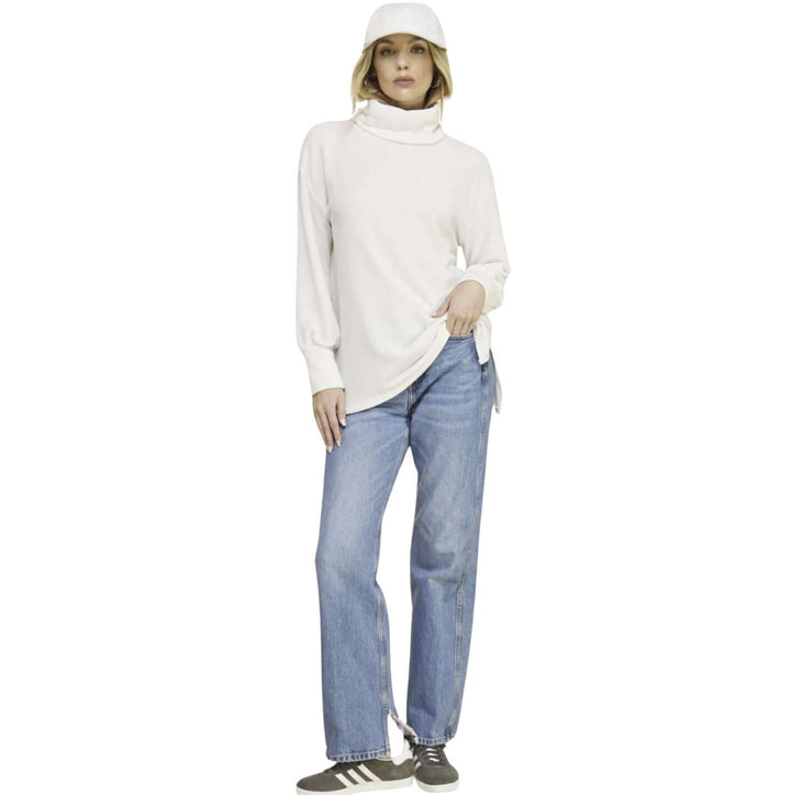 Brand: If She Loves | Glitz White Chenille Turtle Neck Cropped Sweater | Style IST1271 | Made in USA | Classy Cozy Cool Women's Clothing Boutique