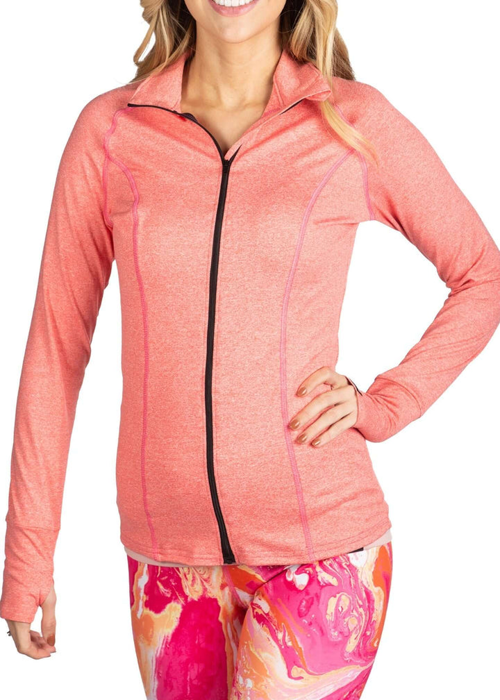 Made in USA Women's WSI Sportswear Lightweight and Breathable Full Zip SoftTECH™ Pro Jacket  UPF 50 Sun Protection Available in Coral Pink or Titanium