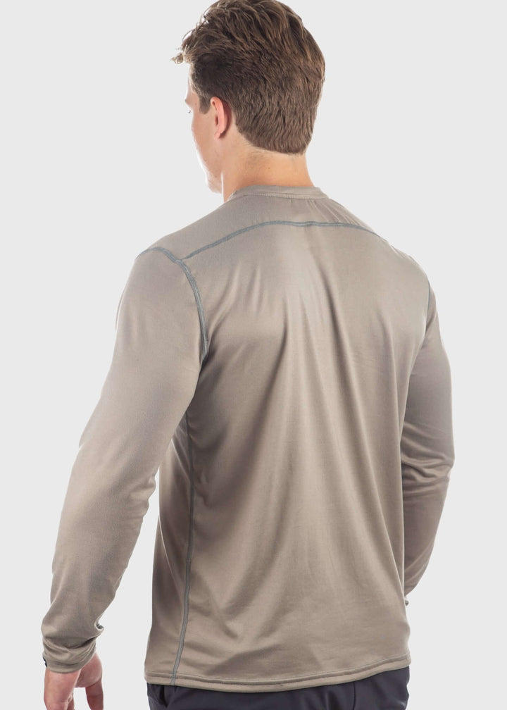 WSI's new lightweight Men's Essential SoftTECH™ long sleeve, Relaxed fit
Back Yoke, Flat seams for added comfort, Built-in UPF 50 for sun protection, 
Made in USA
