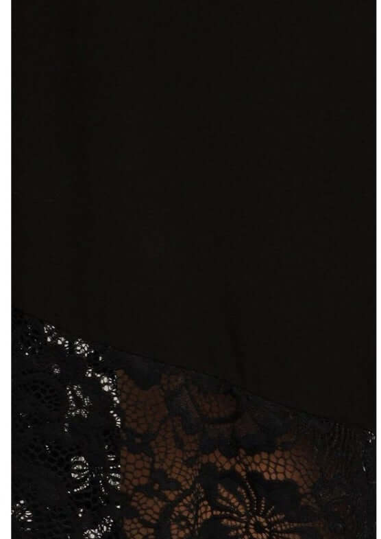 USA Made Plus Size Black Capri Gaucho Wide Leg Pants with Lace Hem, Soft Stretchy Material | Classy Cozy Cool Women's American Clothing Boutique