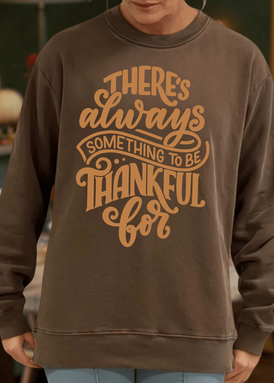 Embrace gratitude in style with this heavyweight pigment-dyed cotton sweatshirt, showcasing an inspiring "Always Something to be Thankful For" graphic. Made entirely from 100% cotton and built to withstand everyday wear, this USA-crafted essential delivers lasting quality you can trust.