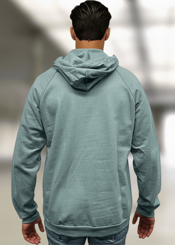 Experience unmatched comfort with this Organic Cotton Pullover Hoodie in Arctic Blue. Crafted from 100% combed ring-spun organic cotton fleece, it feels incredibly soft and cozy against the skin. made entirely in the USA, this hoodie combines ethical production with lasting quality.