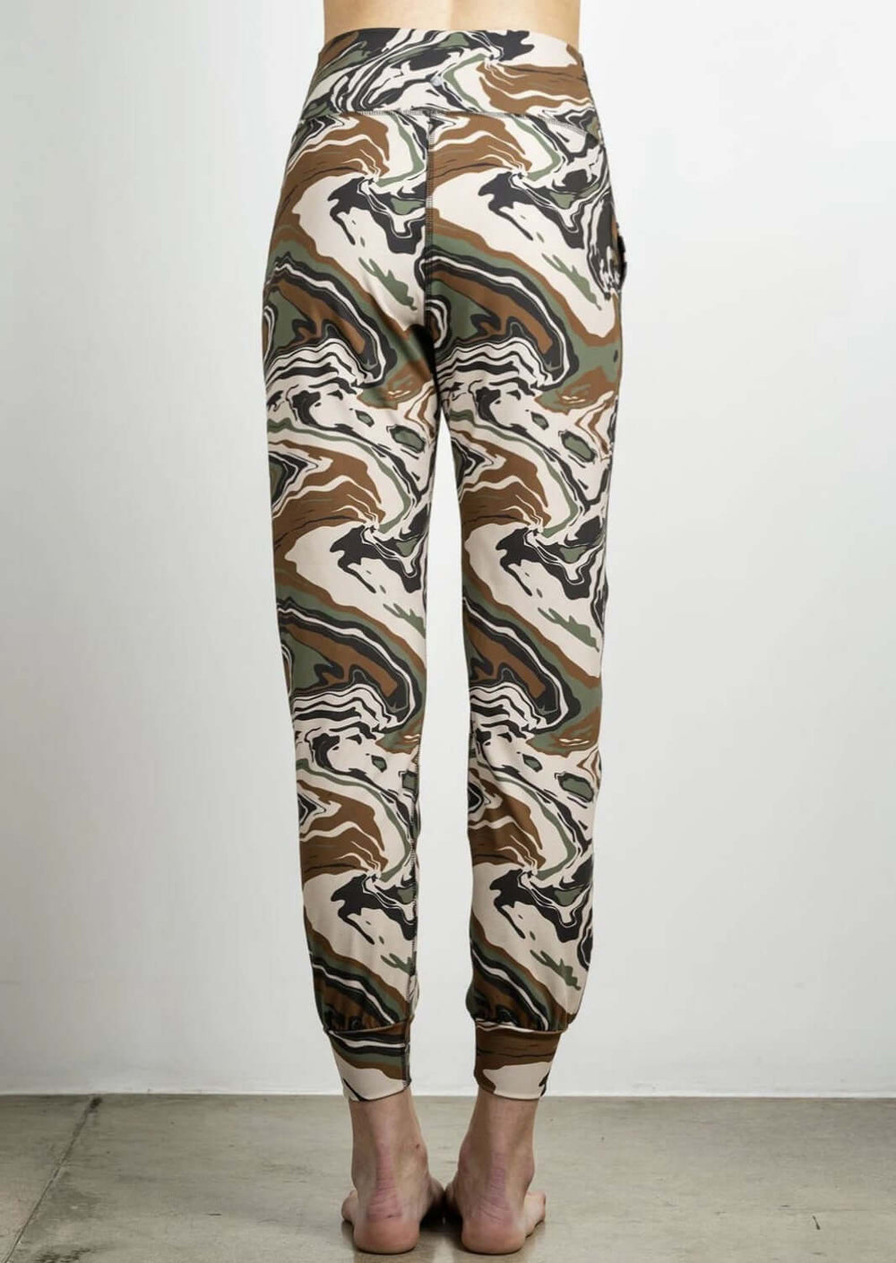 Jala Women's Cross Waist Jogger with Side Pockets Jogger in Camo | Style# CWJ16-CM | Made in USA | Classy Cozy Cool Women's Made in America Clothing Boutique