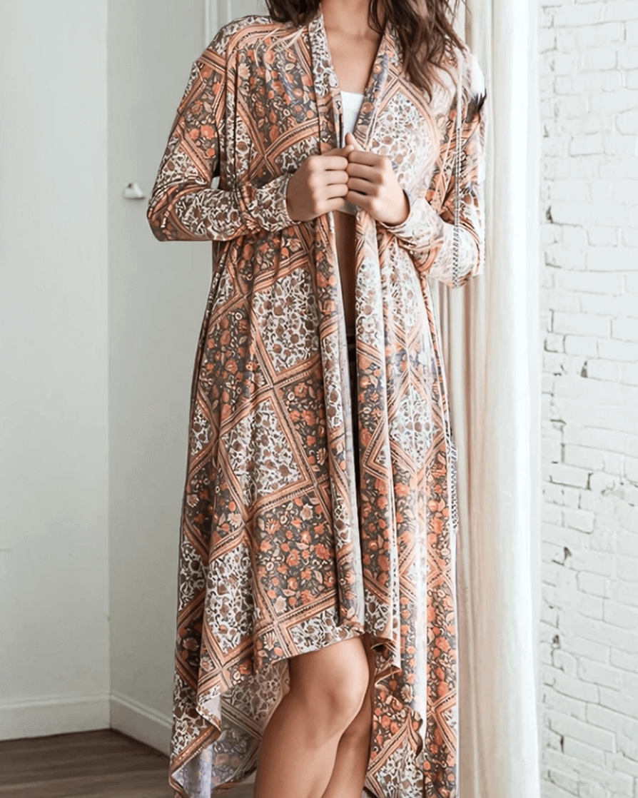 Willow Bohemian Vibes Long Cardigan Olive / Medium