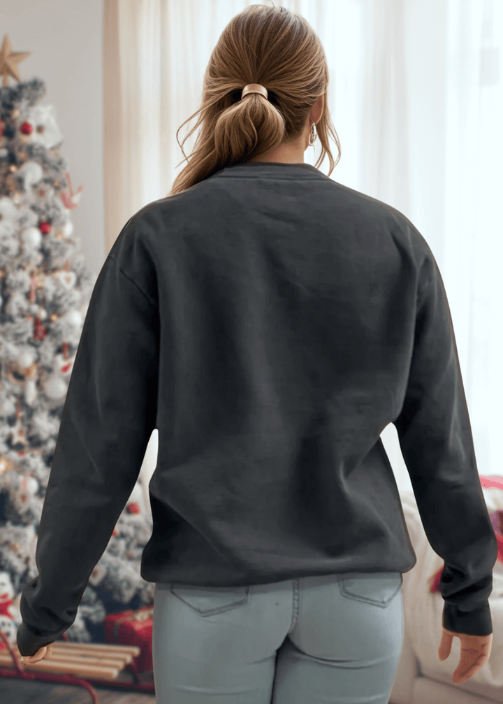 Celebrate the season in comfort with this heavyweight pigment-dyed cotton sweatshirt, featuring a charming pastel Christmas tree graphic. Crafted with excellent USA quality that lasts, this piece offers a relaxed, loose-fitting silhouette perfect for cozy gatherings and casual days. The crew neck and long sleeves provide warmth, while the durable construction ensures it becomes a holiday favorite year after year. Choose from Washed Black, Evergreen, or Mocha