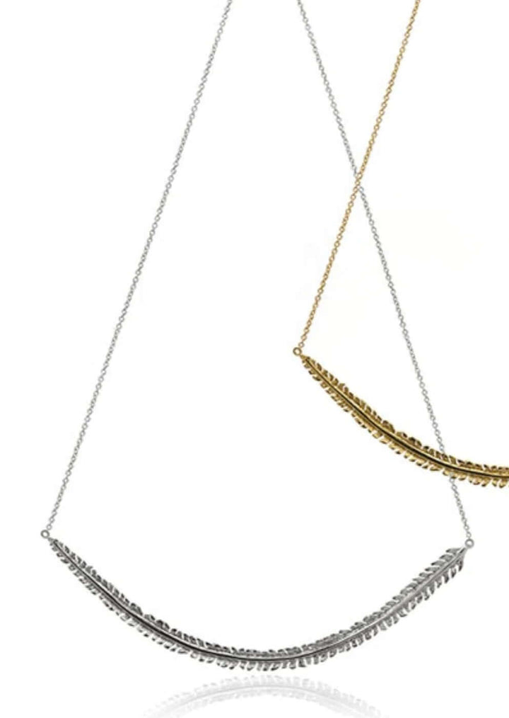 Made in USA, Crane Women's Sterling Silver Feather Necklace by Artist Anuja Tolia is made of 925 Sterling Silver with Adjustable Length