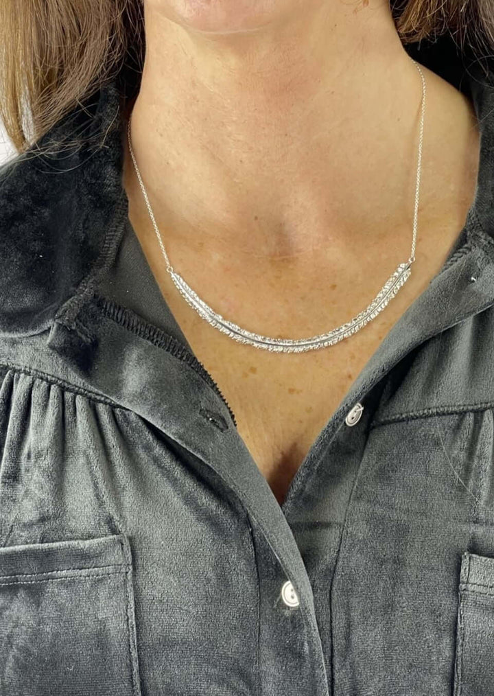 Made in USA, Crane Women's Sterling Silver Feather Necklace by Artist Anuja Tolia is made of 925 Sterling Silver with Adjustable Length