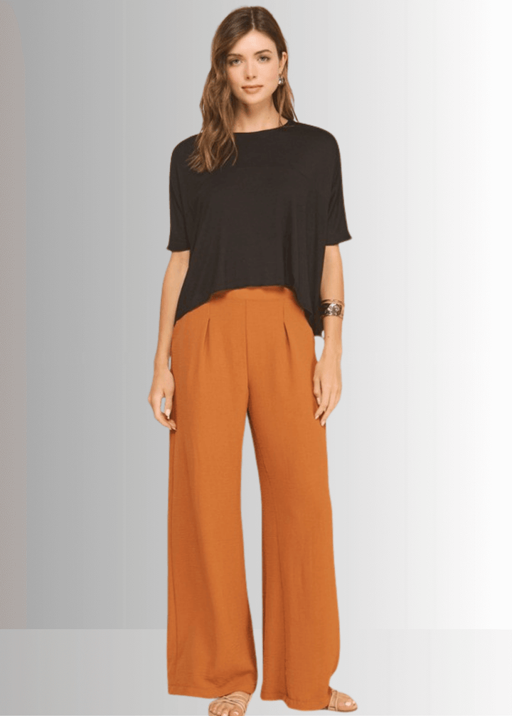 Made in USA Women's Sedona Short Sleeve Loose Fit Lightweight Cropped T-shirt, Soft and Stretchy Rayon/Spandex in Black or Off White  | If She Loves Style IST1409
