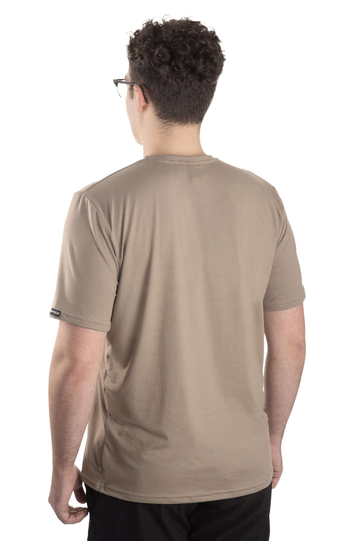 Made in USA. WSI Sportswear Men’s Patriotic USA Graphic SoftTECH™ Tee.  Lightweight, Moisture Wicking, in Dark Olive or Stone