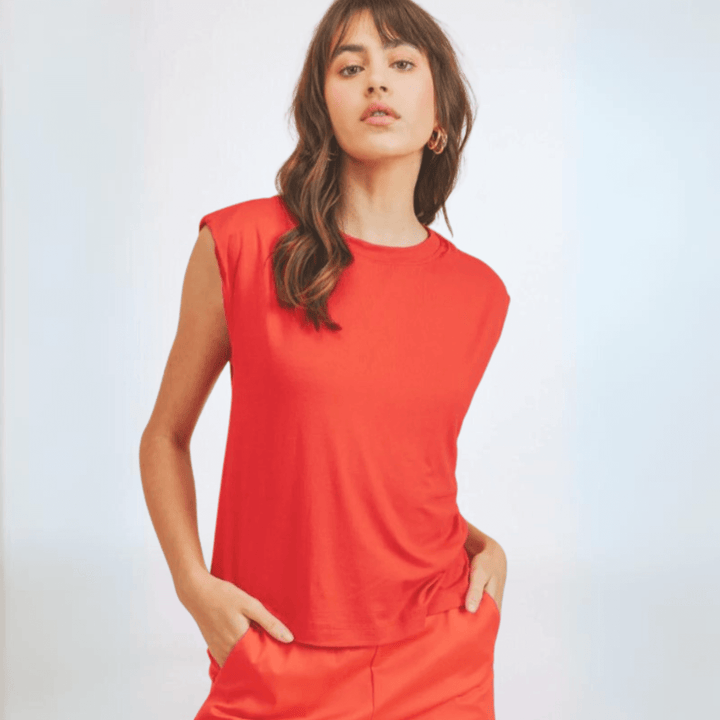 USA Made Women's Super-Soft Muscle Tee by If She Loves Style IST1328 in Red | Classy Cozy Cool Made in America Clothing Boutique