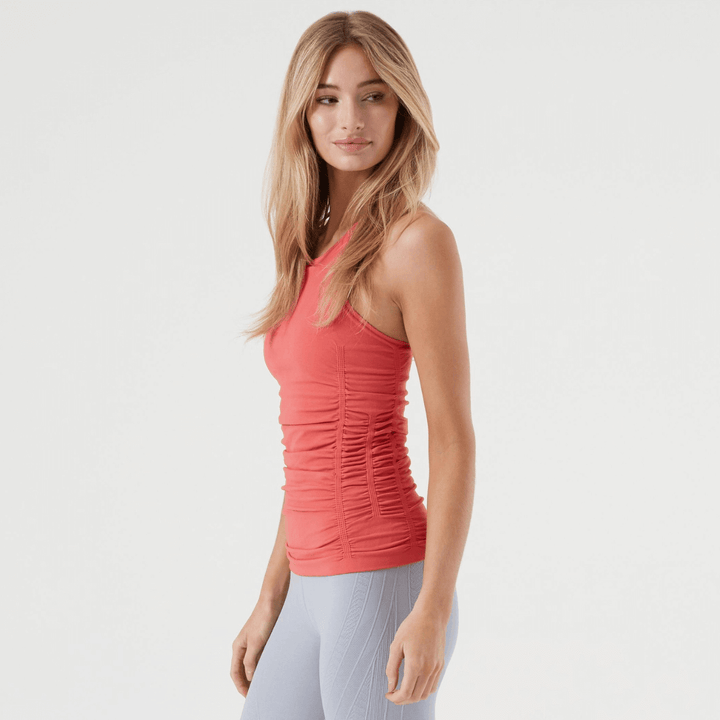 NUX Seamless Body Engineered® design Spellbound Cami with Shelf Bra in Hibiscus | Yoga & Athleisure Made in USA | Classy Cozy Cool Women’s Clothing Boutique