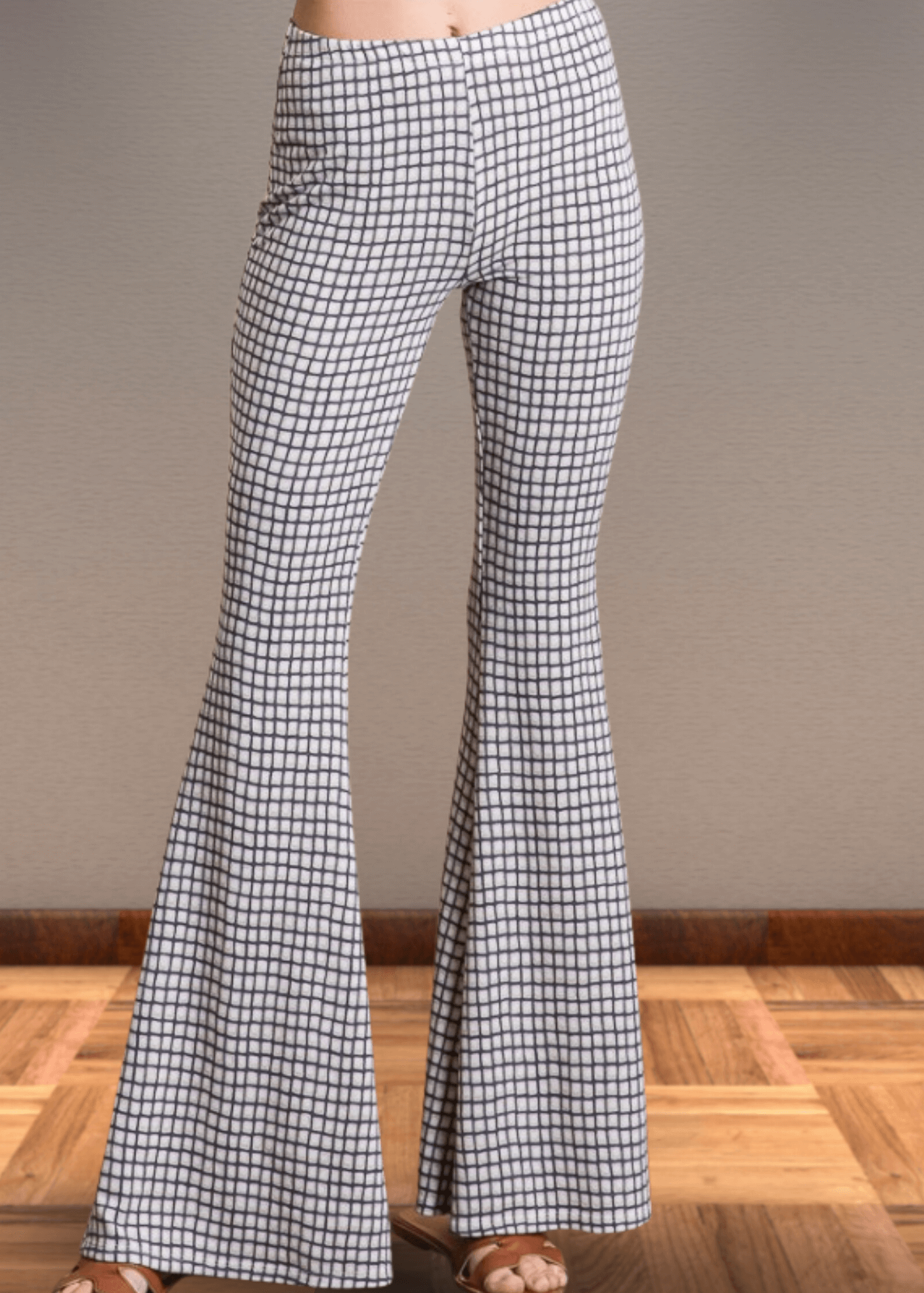 Women's Jersey Plaid Skinny Flare Pants by Bucket List – Classy
