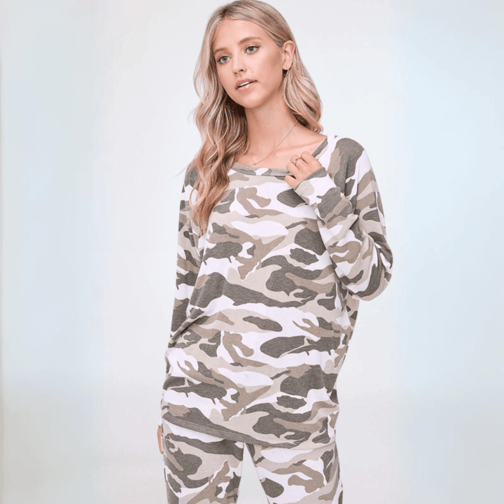 Cozy Camo Loungewear Set - Clearance Final Sale