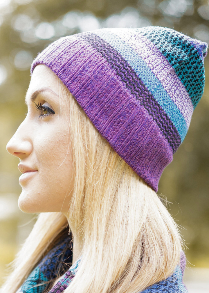 Solmate RASPBERRY Knitted Beanie Hat with Colors turquoise, purple, black, lilac, royal blue | Made in USA | Classy Cozy Cool Women's Made in America Clothing Boutique