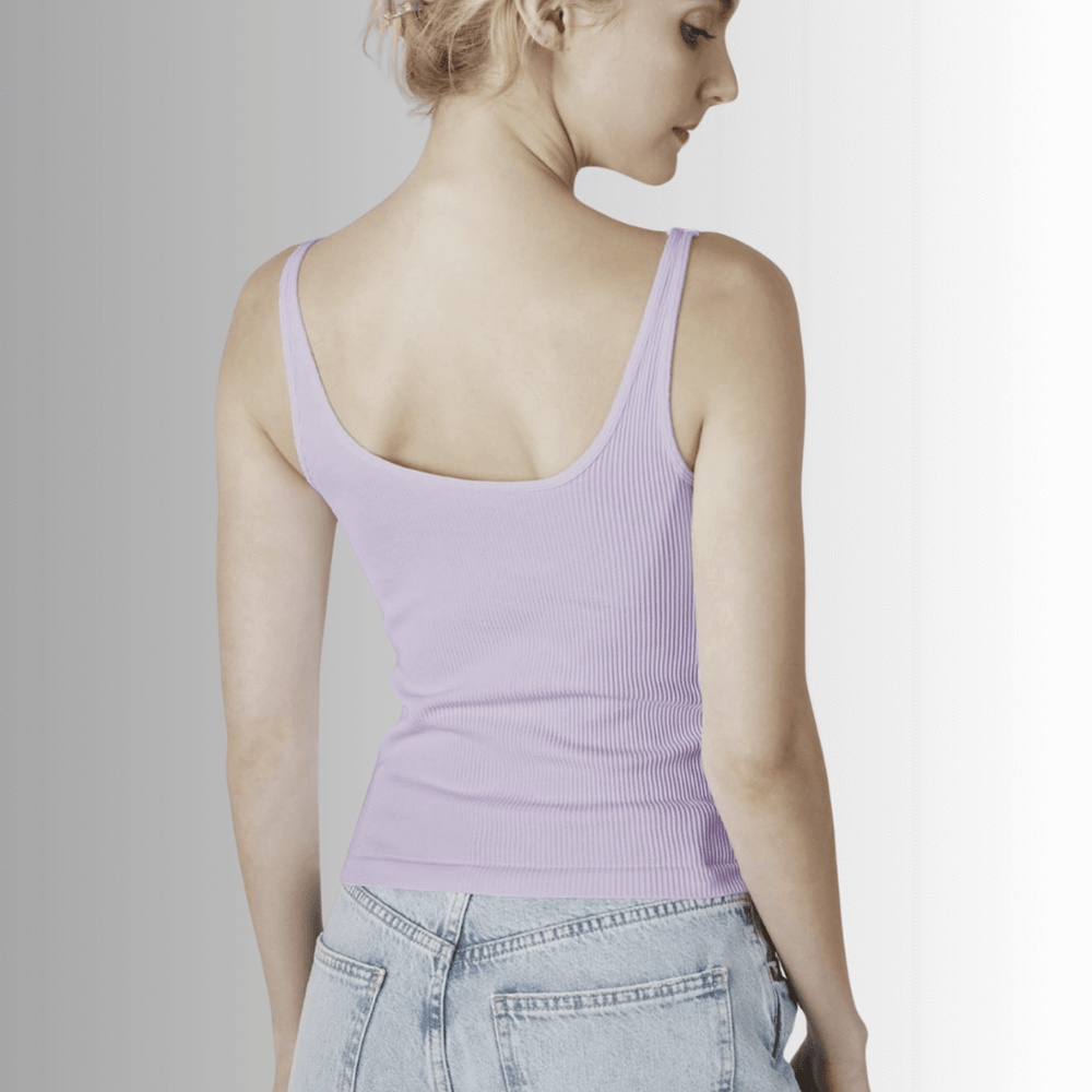 Niki Biki Style# NS8217 Ladies Fitted Sweetheart Neck Ribbed Tank in Orchid | Made in USA | Classy Cozy Cool Women's Made in America Boutique