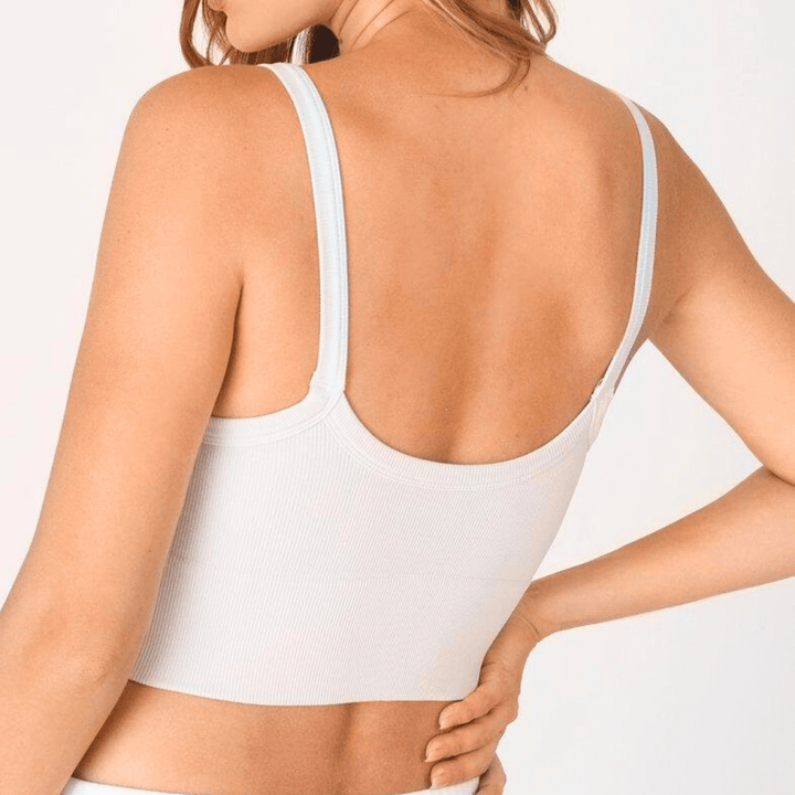 Niki Biki Ladies Fitted Vintage V-Neck Ribbed Bra Top Style NS8120  in Several Color Options | Made in USA | Classy Cozy Cool Women's Made in America Boutique