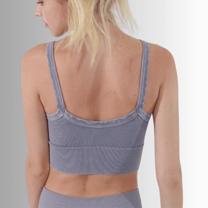 Niki Biki Ladies Fitted Vintage V-Neck Ribbed Bra Top Style NS8120  in Several Color Options | Made in USA | Classy Cozy Cool Women's Made in America Boutique