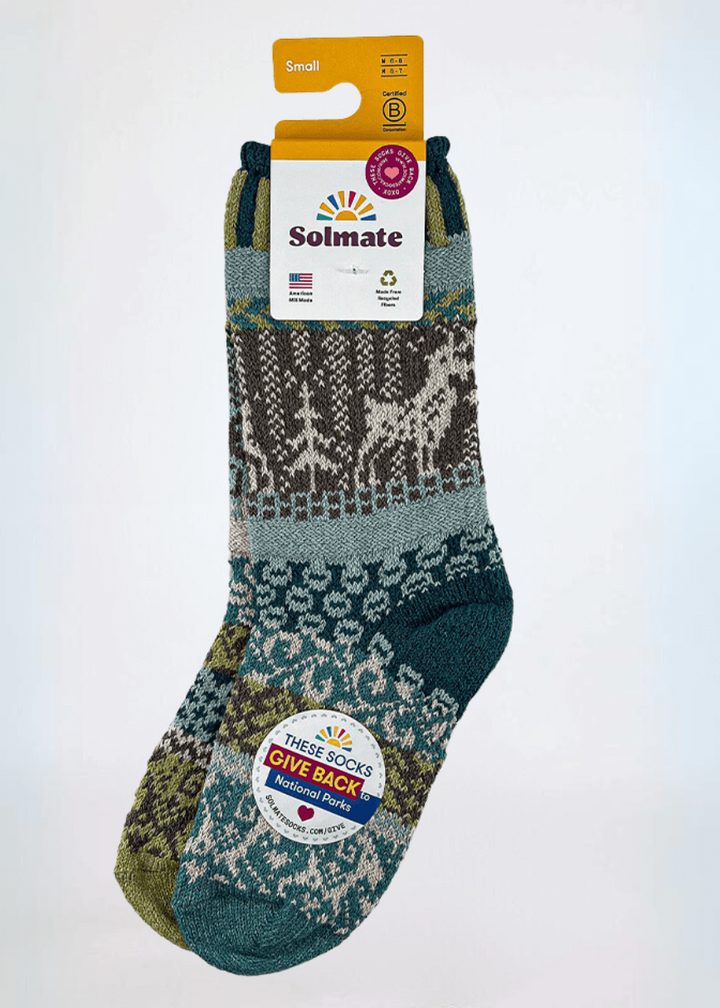 Solmate GOAT Knitted Crew Socks | Made in USA | These socks are delightfully mismatched & so very comfortable.  American Made Women's Boutique.