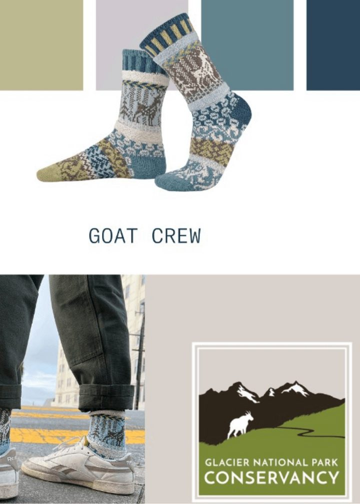 Solmate GOAT Knitted Crew Socks | Made in USA | These socks are delightfully mismatched & so very comfortable.  American Made Women's Boutique.
