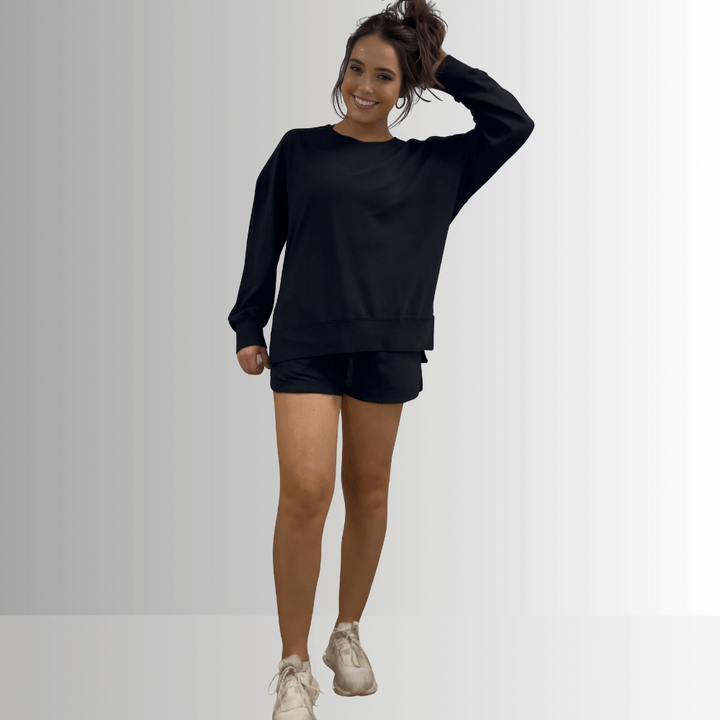 Annie All Cotton French Terry Shorts Denim Blue
