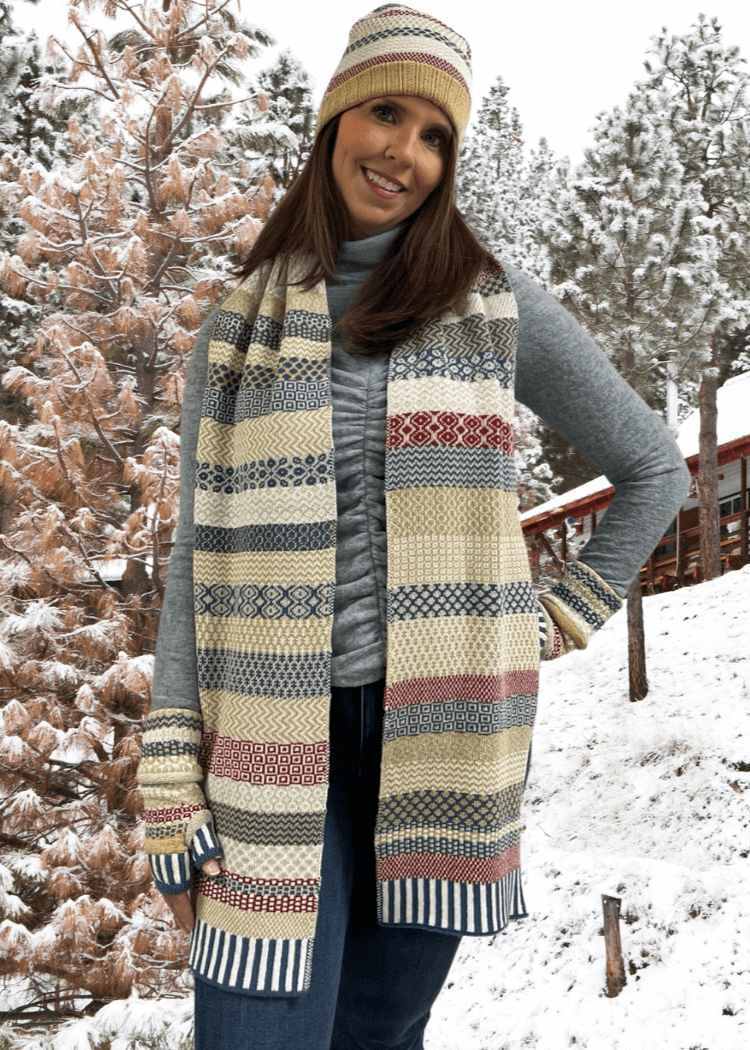 Solmate Socks BATEAU MOUCHE Knitted Scarf | Made in USA | Classy Cozy Cool Women's Made in America Clothing Boutique