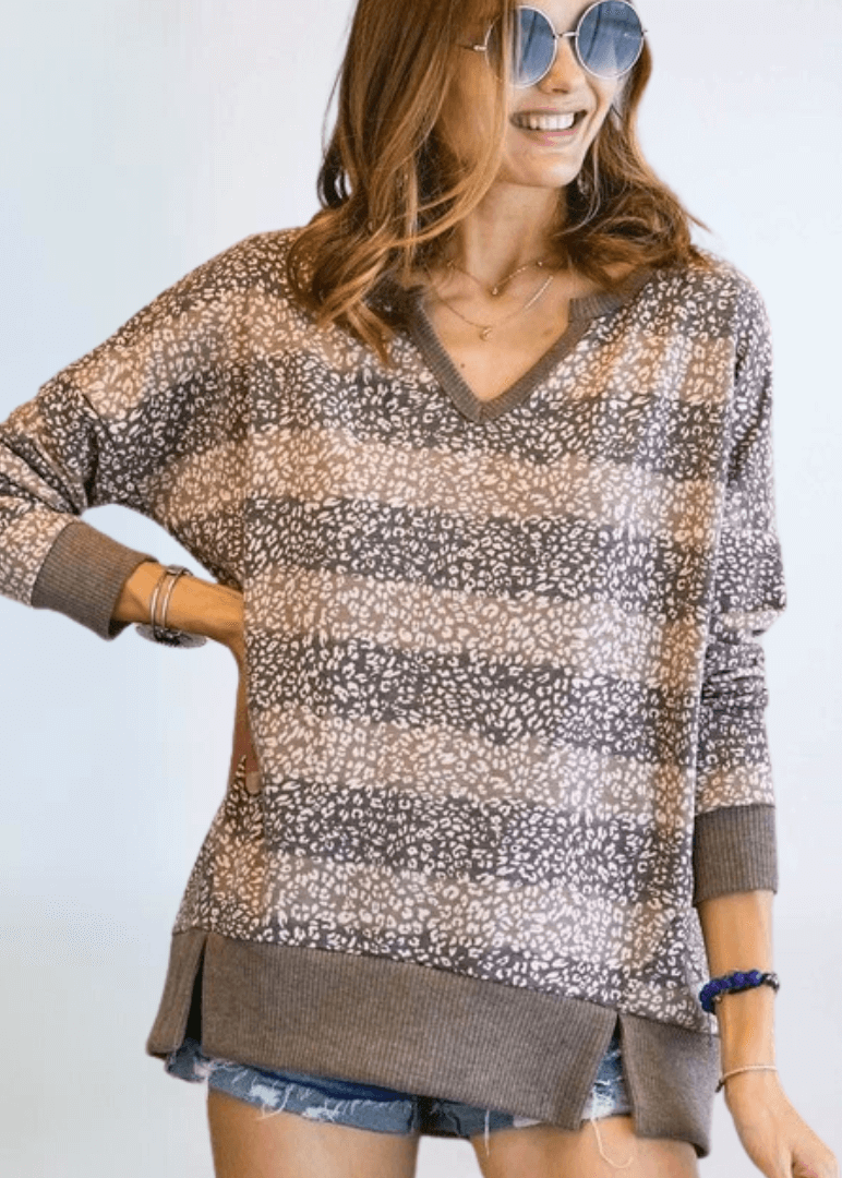 USA Made Ladies Super Soft Patterned Oversized Sweater