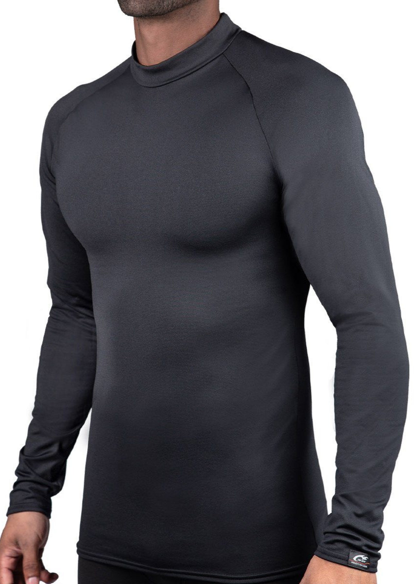 Made in USA WSI Sportswear Men's ProWikMax™ Cold Weather compression Shirt in Black, Will keep you warm even in temperatures from 0 to 60 degrees