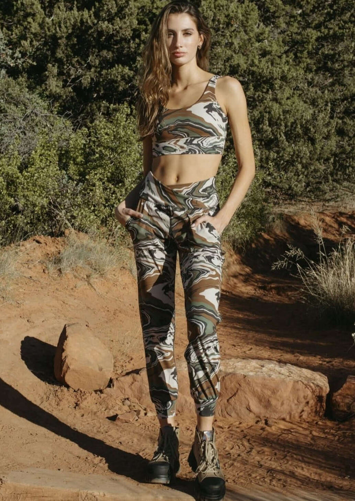 Women's Performance Double Layer Bra Built for Style & Comfort in Camo | Jala Elevate Bra Style# ELV59-CM | Made in USA | Classy Cozy Cool Women's Made in America Clothing Boutique