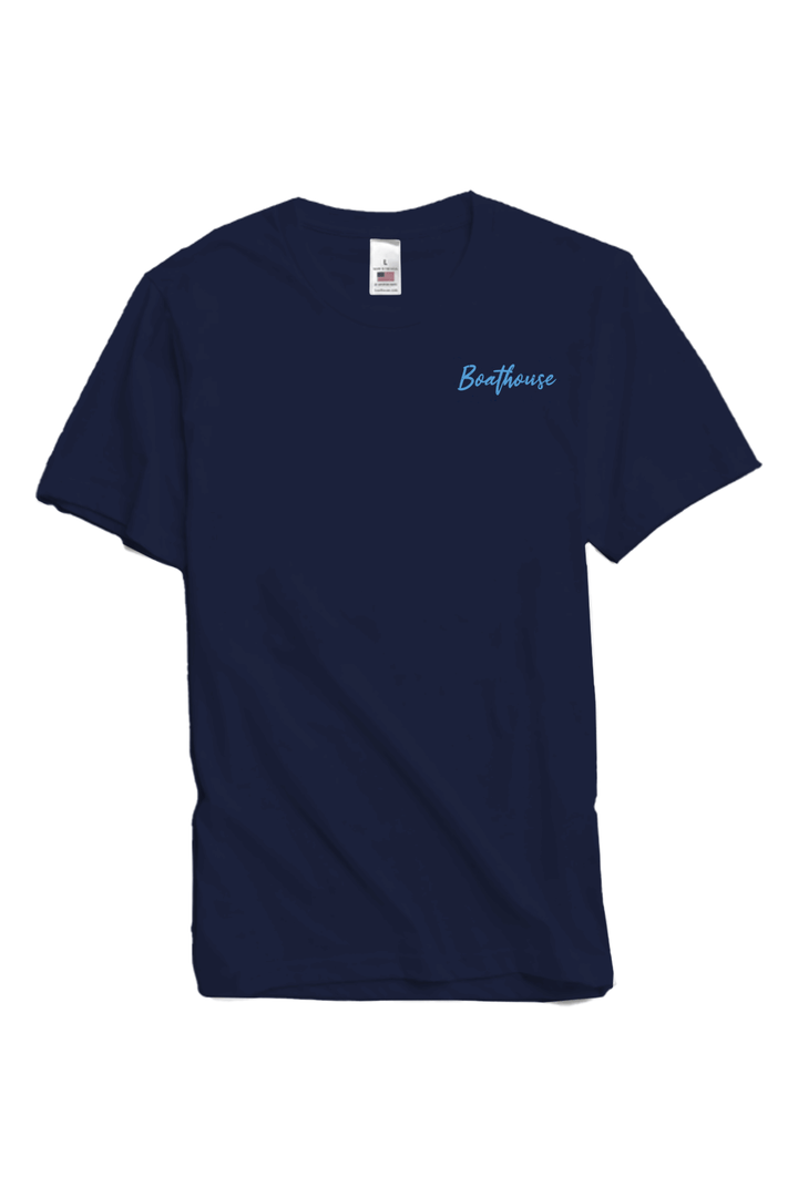 Made in USA Boathouse Graphic Cotton Short Sleeve T-Shirt with different Graphics to Choose from in White, Navy or Gray