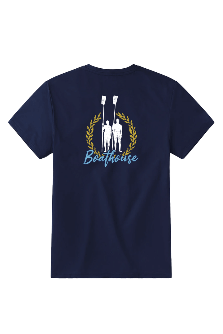 Made in USA Boathouse Graphic Cotton Short Sleeve T-Shirt with different Graphics to Choose from in White, Navy or Gray