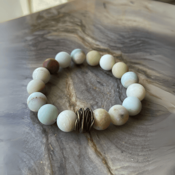 Women's Beautiful Natural Stone Stretch Bracelet, No Two are Exactly Alike, Will go with almost any outfit, Stretch to Fit, Hand Crafted in USA