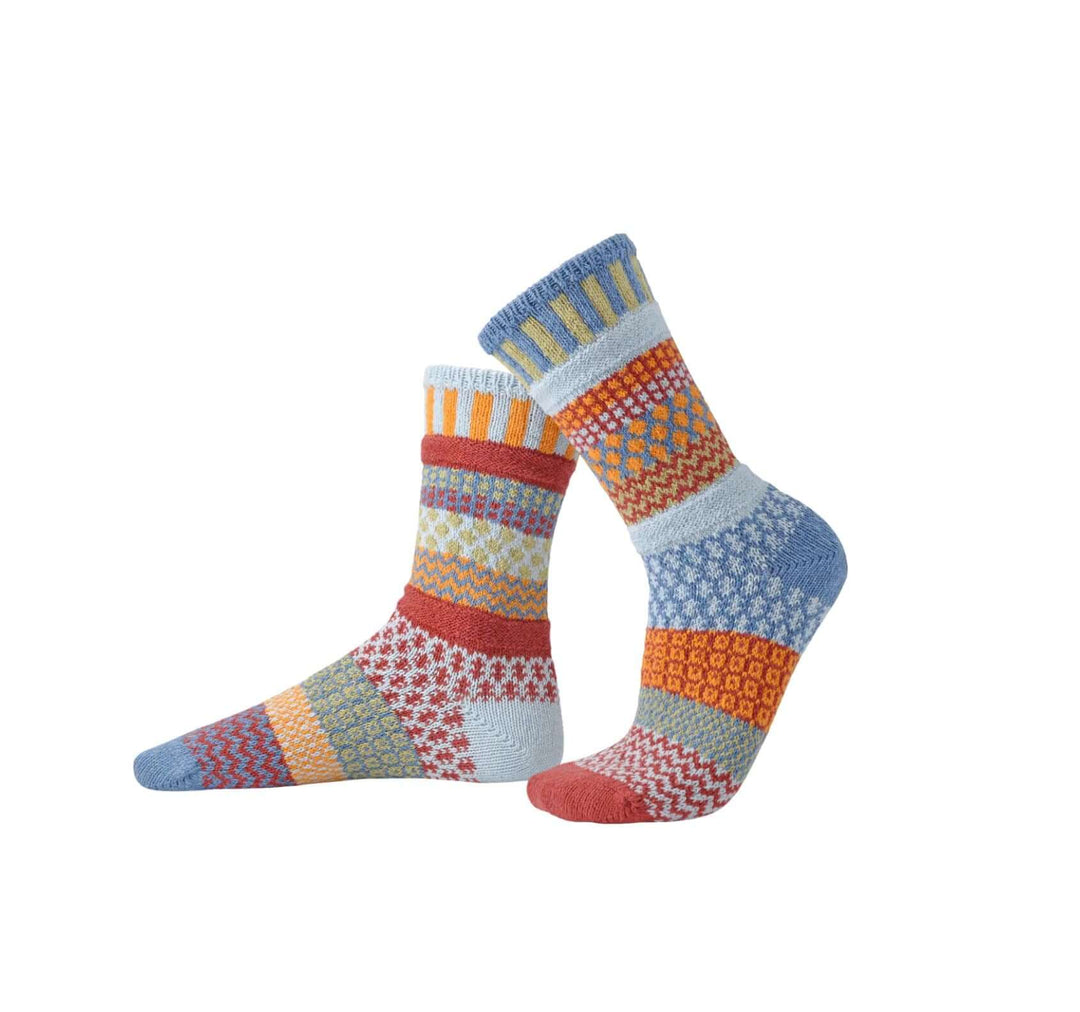 Solmate FIG Knitted Crew Socks | Made in USA | These socks are delightfully mismatched & so very comfortable. American Made Women's Boutique.