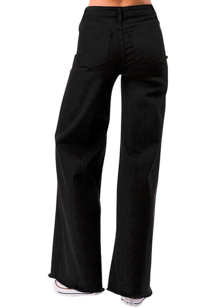 High Waist Flare Leg Denim Jeans - Clearance Final Sale