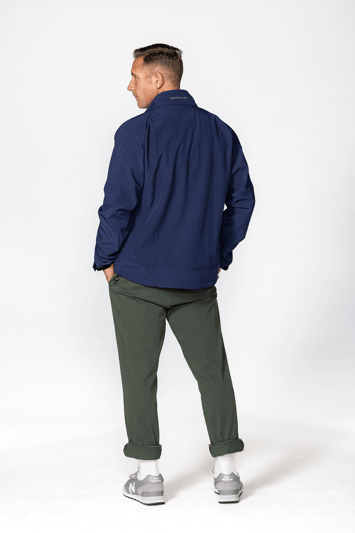 Boathouse Men's Equinox Soft Shell Jacket Made in USA, The perfect all-weather jacket. Water-resistant, breathable, and lightweight, the Equinox Jacket will handle any endeavor with comfort, warmth, and ease. Color: Navy