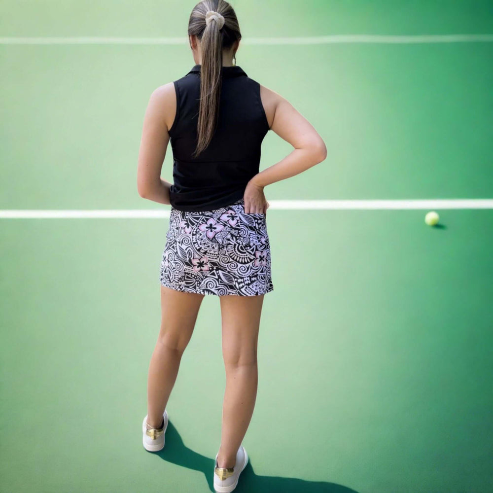Ladies Active Wear Court Skort in Mesmerized Print by Southwind Apparel | Made in USA | For Golf, Tennis, Pickle Ball, Lunch, Vacation Wear for Spring & Summer | Classy Cozy Cool Women's Made in America Boutique