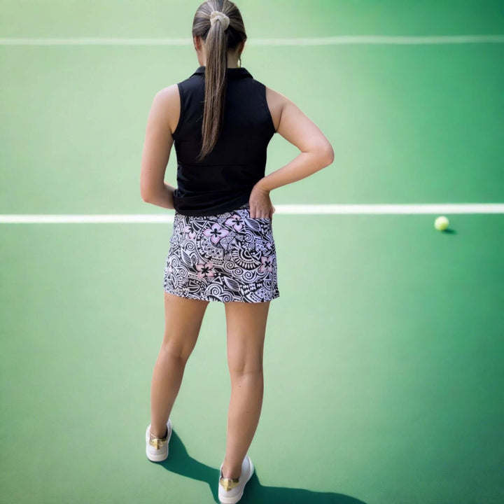Ladies Active Wear Court Skort in Mesmerized Print by Southwind Apparel | Made in USA | For Golf, Tennis, Pickle Ball, Lunch, Vacation Wear for Spring & Summer | Classy Cozy Cool Women's Made in America Boutique