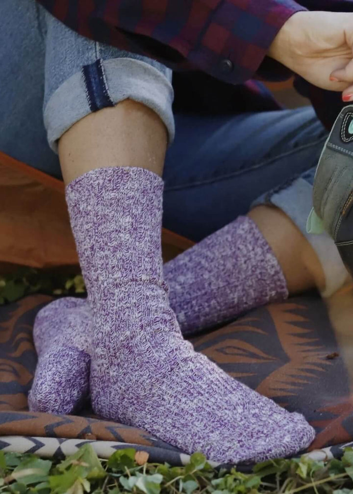 Solmate Socks Cabin Knitted Crew Socks Proudly Made USA | Cabin Socks bring incredible comfort with an outdoorsy look | American Made Clothing