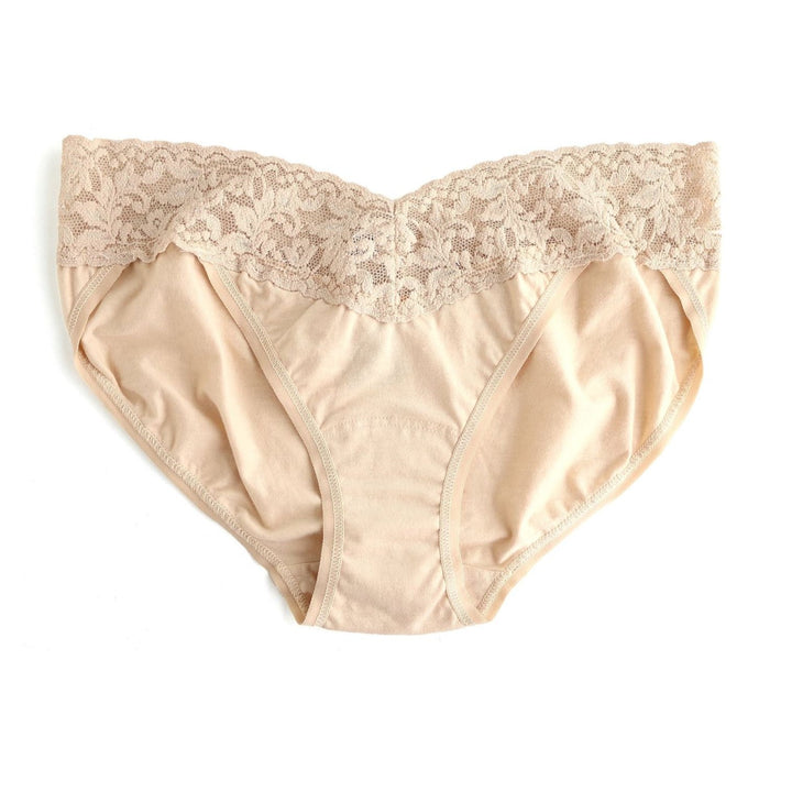 Hanky Panky Supima Chai Cotton V-Kini Panty with Lace Trim | Hanky Panky | Made in the USA | Classy Cozy Cool Women’s American Clothing Boutique