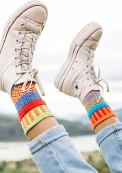 Solmate Socks COSMOS Knitted Crew Socks Proudly Made USA | These socks are delightfully mismatched & so very comfortable. American Made Clothing