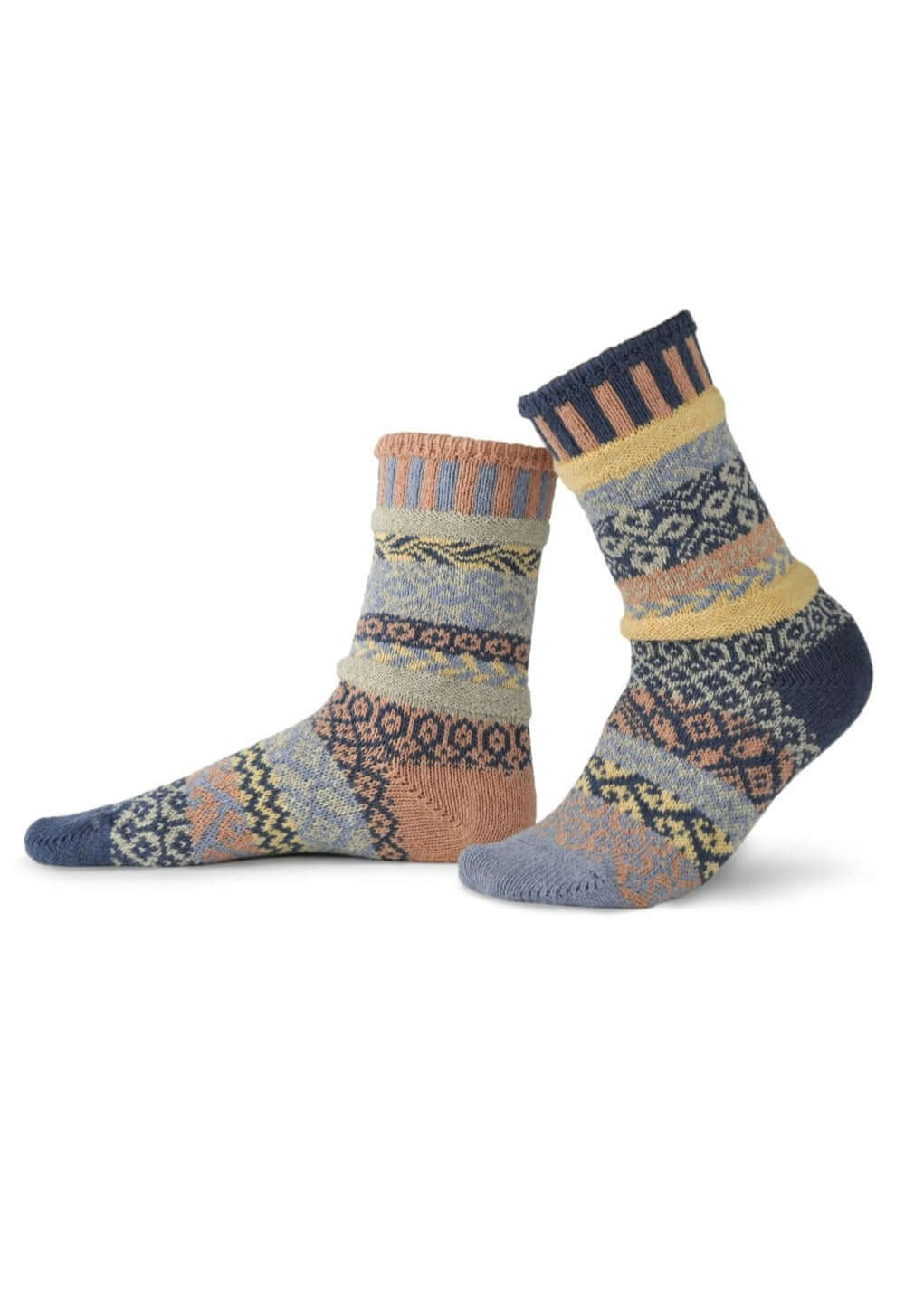 Solmate MIRAGE Knitted Crew Socks Proudly Made USA | These socks are delightfully mismatched & so very comfortable. Classy Cozy Cool Women's Boutique.