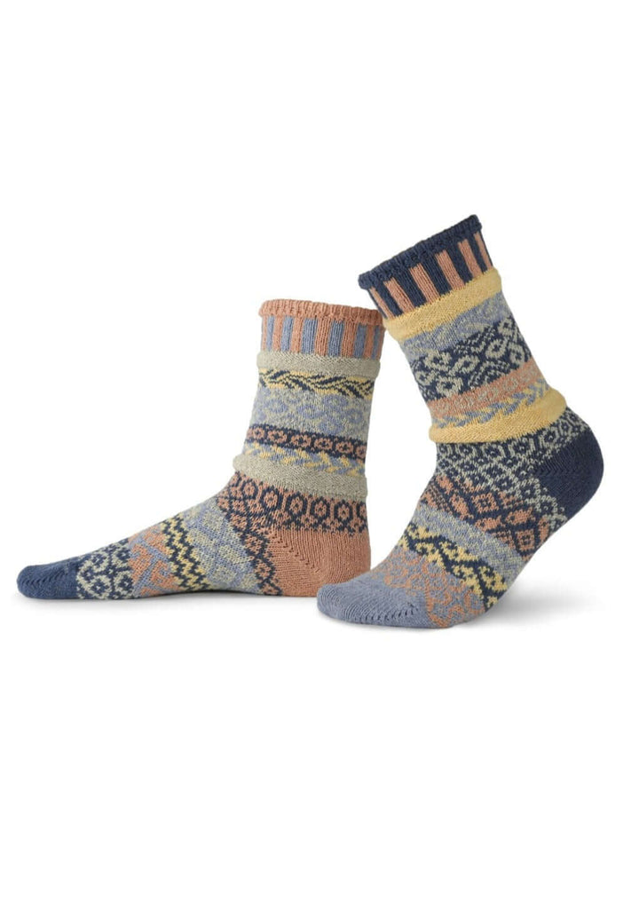 Solmate MIRAGE Knitted Crew Socks Proudly Made USA | These socks are delightfully mismatched & so very comfortable. Classy Cozy Cool Women's Boutique.