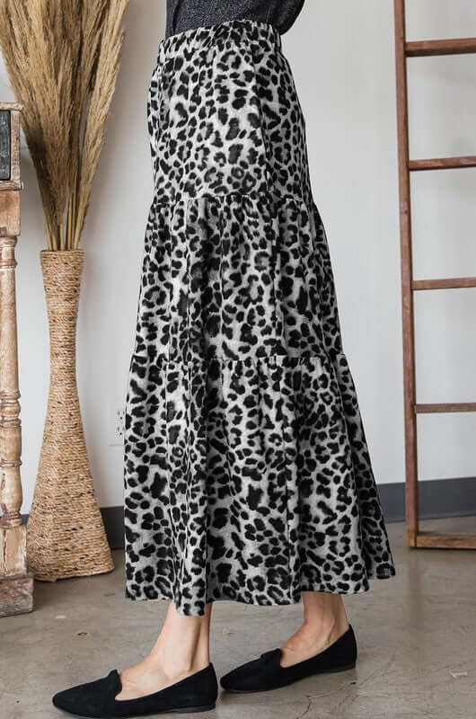 Proudly Made in USA This trendy maxi skirt features a button detail in the front and the elastic waistline combines comfort and style | Women's Made in America Boutique