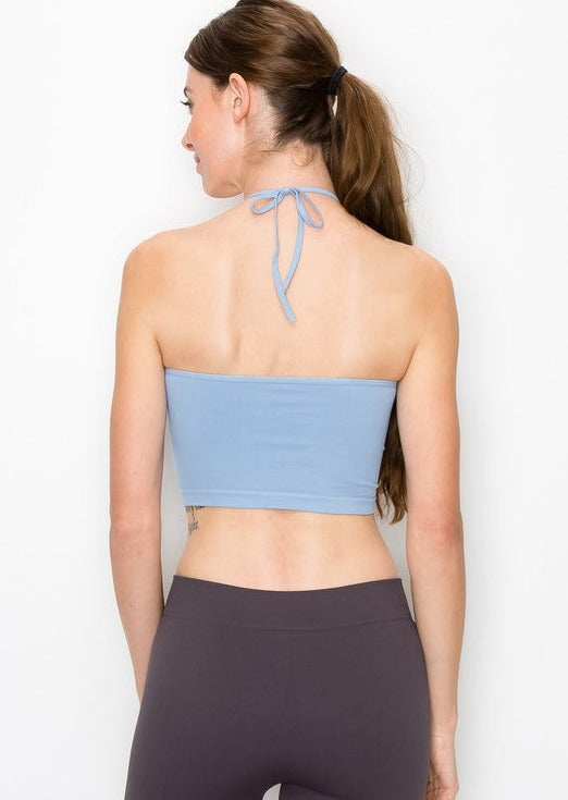 USA Made Ladies Nylon O-Ring Halter Cropped Tank Top Designed & Made in the USA  | Classy Cozy Cool Women's American Boutique